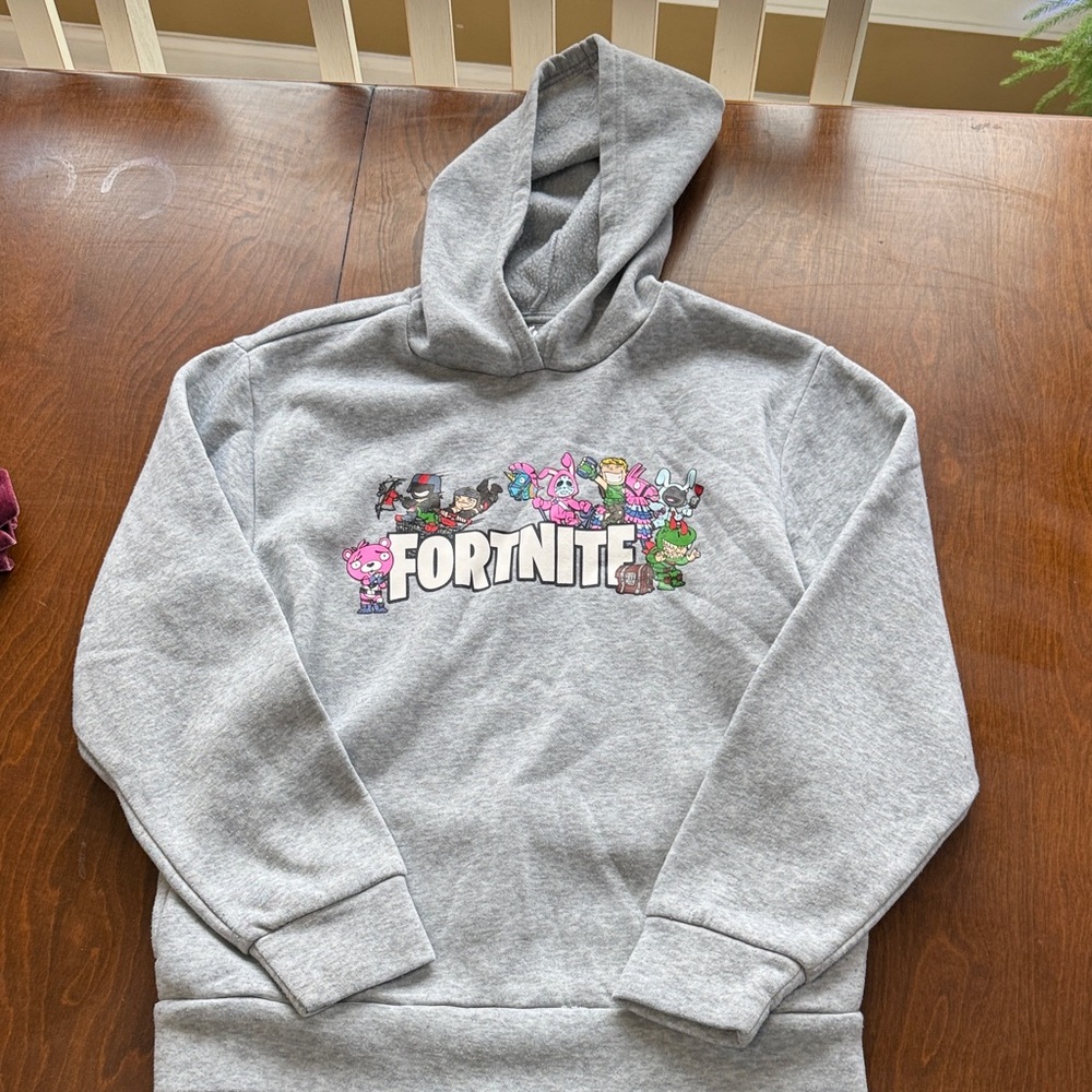 Fortnite Kids' Gray Graphic Hoodie Sweatshirt